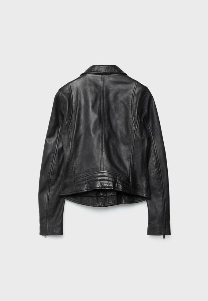 Leder-Bikerjacke