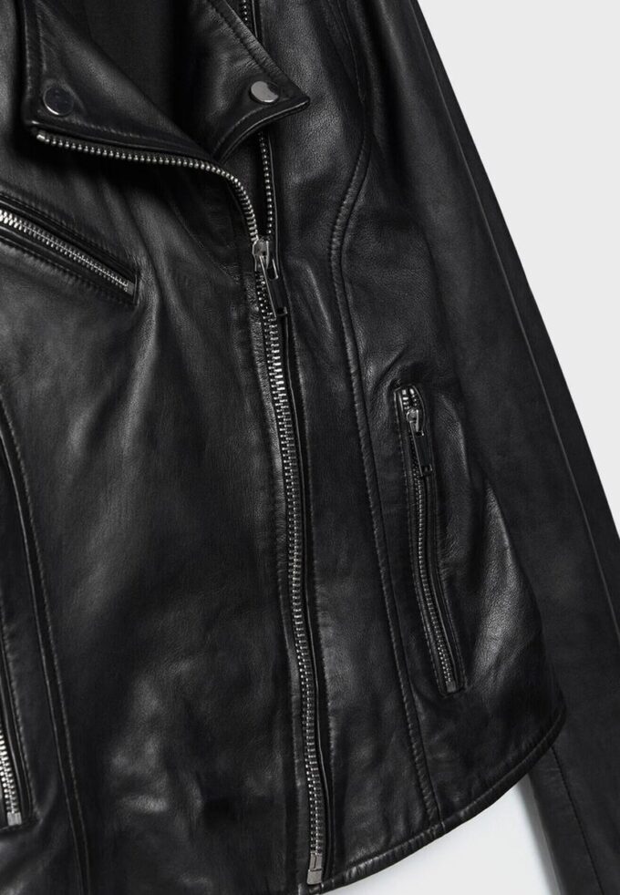 Leder-Bikerjacke
