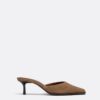 Leder-Pantoletten mit Kitten-Heel