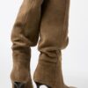 Leder-Stiefel mit Slouchy-Stiletto-Absatz