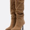 Leder-Stiefel mit Slouchy-Stiletto-Absatz