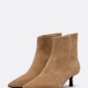 Leder-Stiefeletten mit Kitten-Heel
