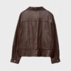Lederjacke mit Taschen und verstellbarer Taille Lederjacke mit Taschen und verstellbarer Taille