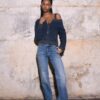 Low-Rise-Jeans mit geradem Bein