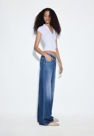 Low-Rise-Jeans mit zwei Knöpfen