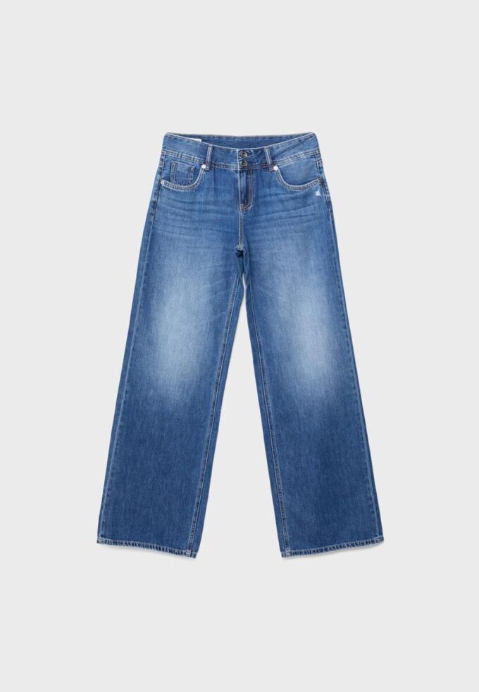 Low-Rise-Jeans mit zwei Knöpfen Low-Rise-Jeans mit zwei Knöpfen