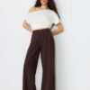 Lässige, gestreifte elegante Hose mit gekreuztem Bund Lässige, gestreifte elegante Hose mit gekreuztem Bund