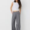 Lässige, gestreifte elegante Hose mit gekreuztem Bund Lässige, gestreifte elegante Hose mit gekreuztem Bund
