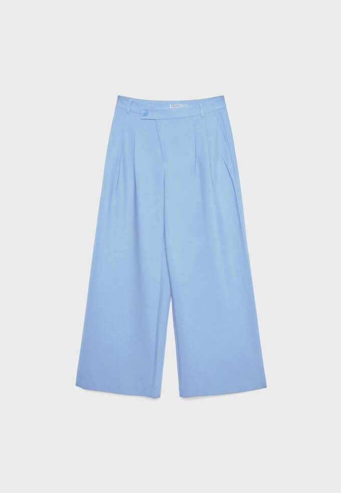 Lässige, gestreifte elegante Hose mit gekreuztem Bund Lässige, gestreifte elegante Hose mit gekreuztem Bund