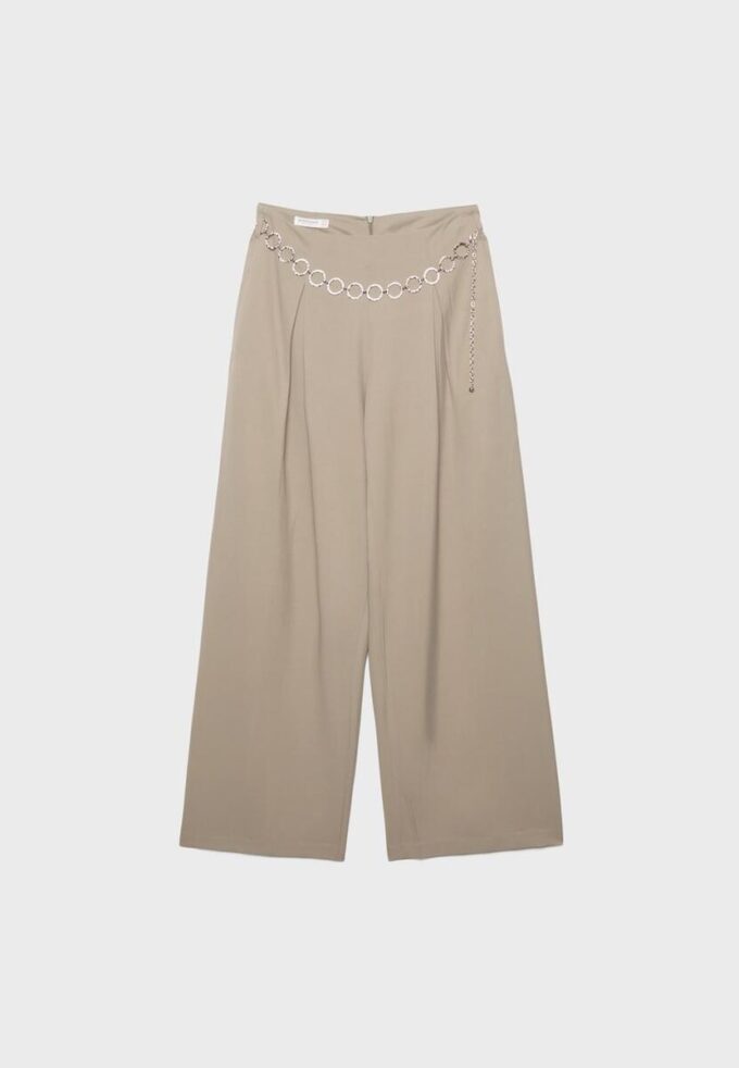 Lyocell-Hose mit Abnähern und Kette Lyocell-Hose mit Abnähern und Kette