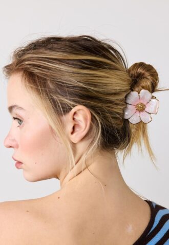 Metallic-Blumen-Haarspange