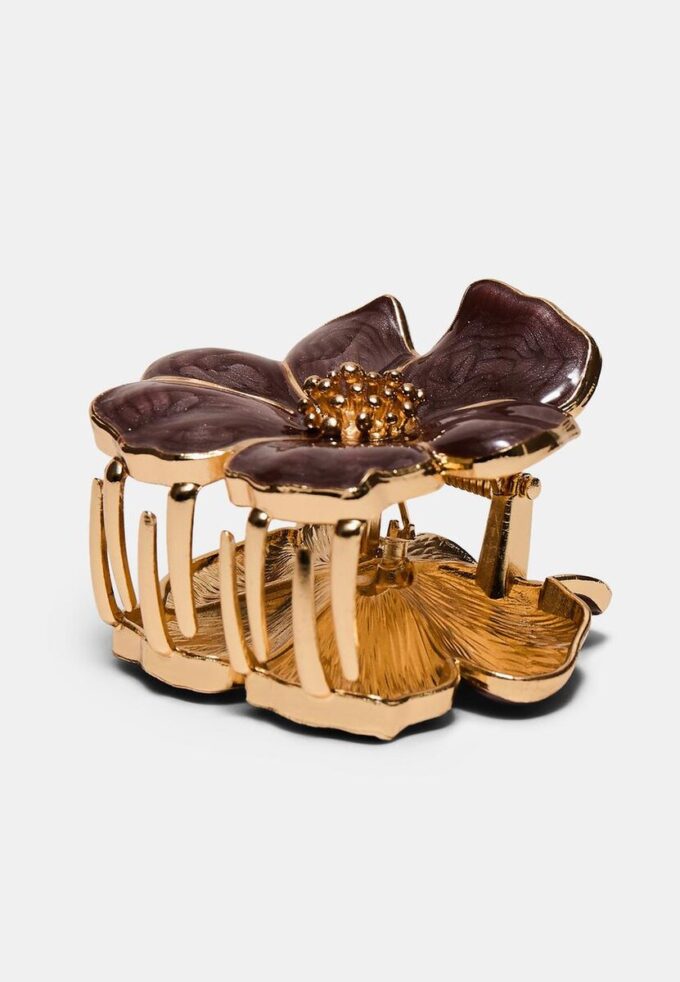 Metallic-Blumen-Haarspange