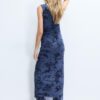 Midi-Kleid aus Tüll mit Qipao-Ausschnitt