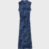 Midi-Kleid aus Tüll mit Qipao-Ausschnitt