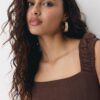 Midi-Kleid mit gekreuztem Rücken im Leinen-Look Midi-Kleid mit gekreuztem Rücken im Leinen-Look