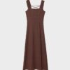 Midi-Kleid mit gekreuztem Rücken im Leinen-Look Midi-Kleid mit gekreuztem Rücken im Leinen-Look
