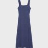 Midi-Kleid mit gekreuztem Rücken im Leinen-Look Midi-Kleid mit gekreuztem Rücken im Leinen-Look