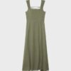 Midi-Kleid mit gekreuztem Rücken im Leinen-Look Midi-Kleid mit gekreuztem Rücken im Leinen-Look