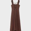 Midi-Kleid mit gekreuztem Rücken im Leinen-Look Midi-Kleid mit gekreuztem Rücken im Leinen-Look