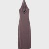 Midi-Kleid mit Metallfaden und Neckholder Midi-Kleid mit Metallfaden und Neckholder
