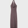 Midi-Kleid mit Metallfaden und Neckholder Midi-Kleid mit Metallfaden und Neckholder