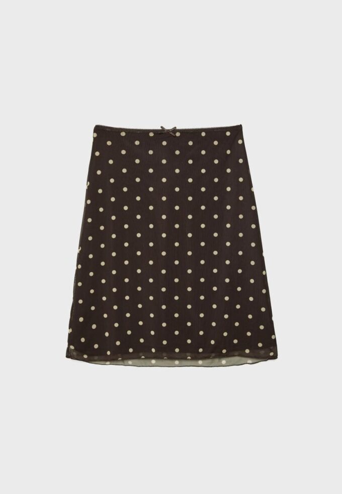 Midi-Rock aus Tüll mit Polka-Dots Midi-Rock aus Tüll mit Polka-Dots