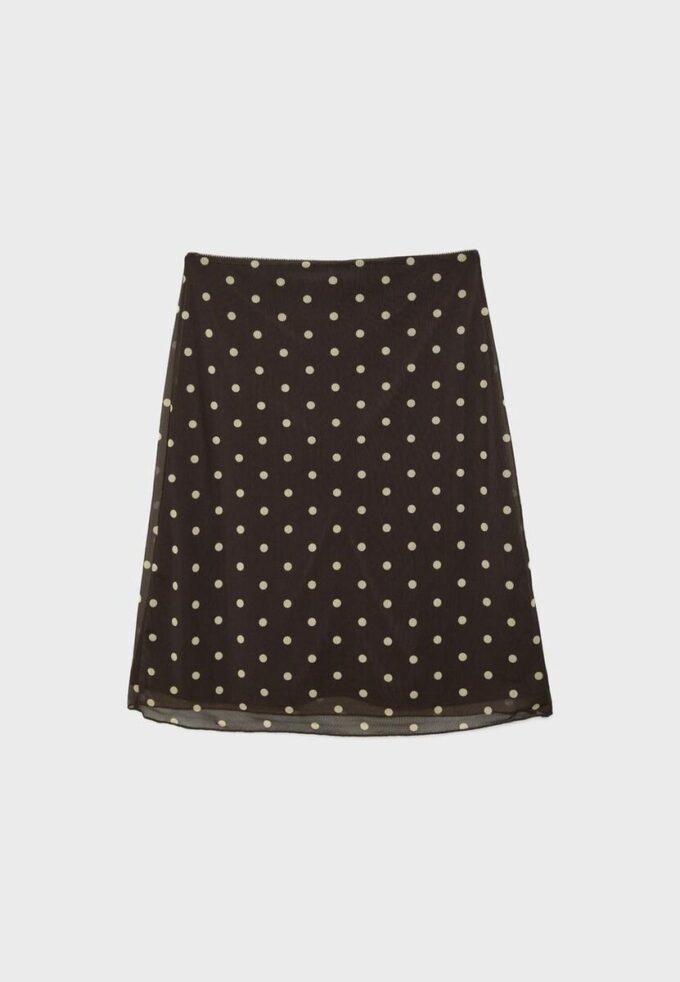 Midi-Rock aus Tüll mit Polka-Dots Midi-Rock aus Tüll mit Polka-Dots