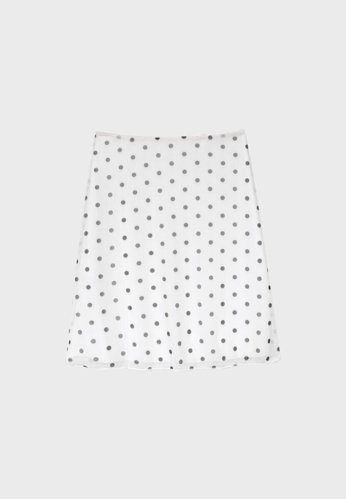 Midi-Rock aus Tüll mit Polka-Dots Midi-Rock aus Tüll mit Polka-Dots