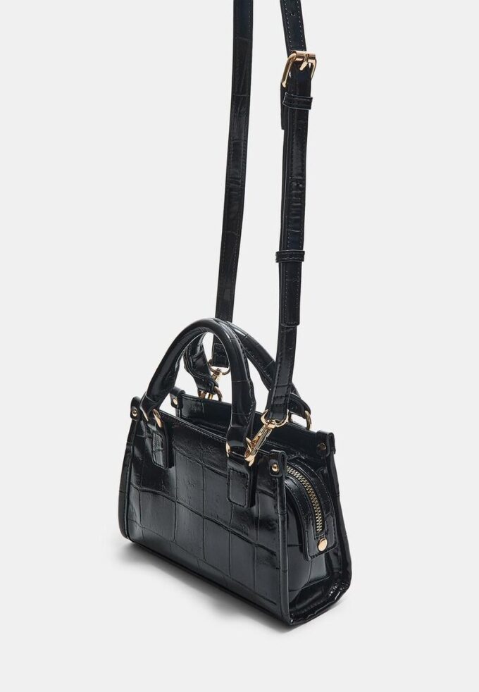 Mini-Tote-Umhängetasche mit Kokosnuss-Effekt