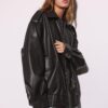 Oversize-Bikerjacke in Lederoptik Oversize-Bikerjacke in Lederoptik