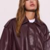 Oversize-Bikerjacke in Lederoptik