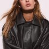 Oversize-Bikerjacke in Lederoptik Oversize-Bikerjacke in Lederoptik