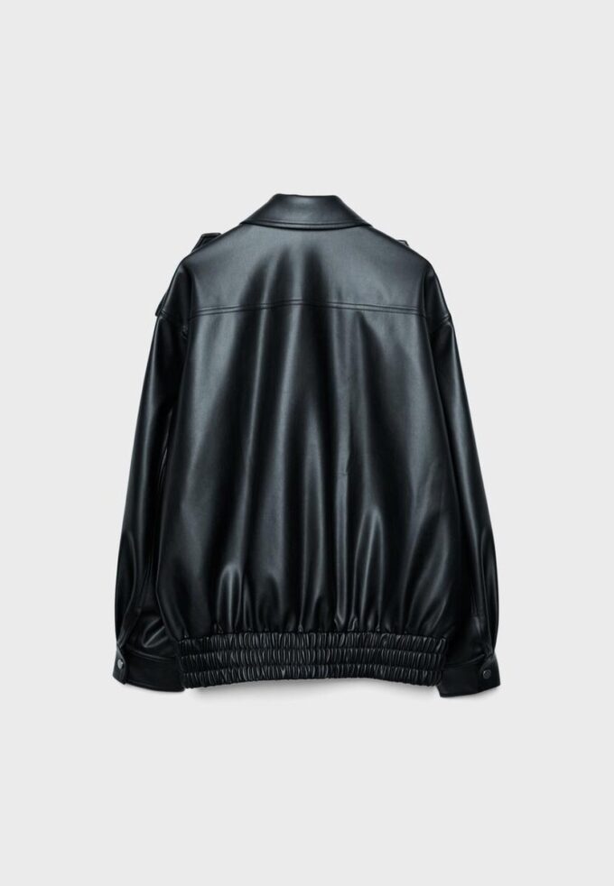 Oversize-Bikerjacke in Lederoptik Oversize-Bikerjacke in Lederoptik