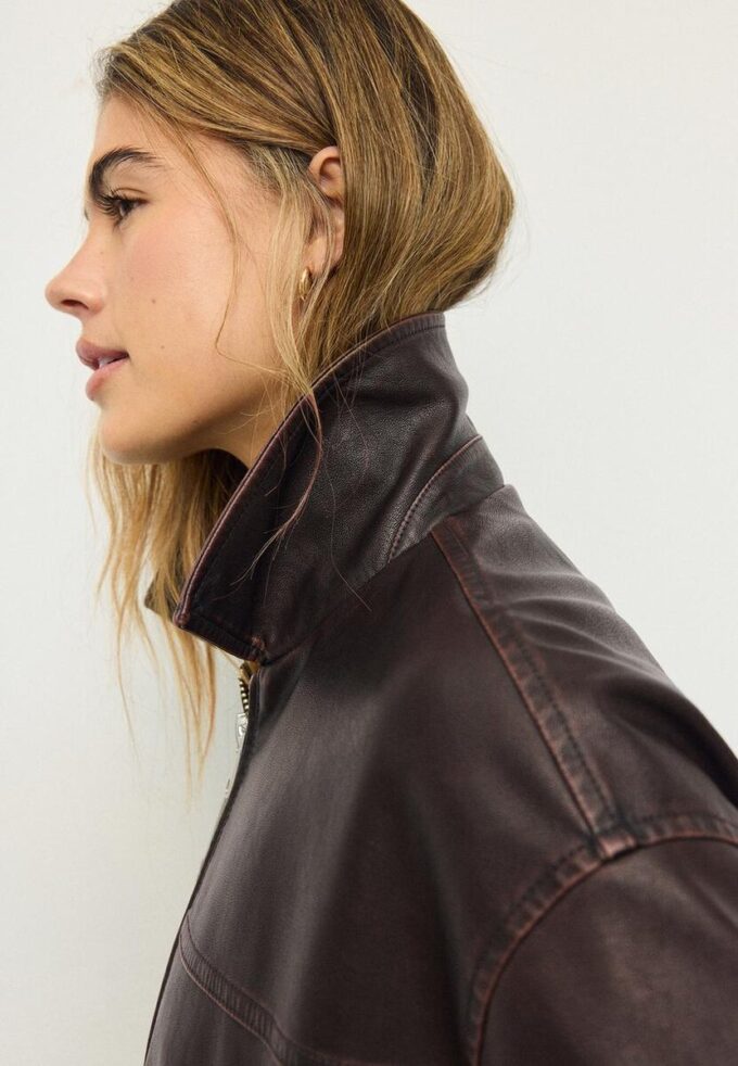 Oversize-Jacke im gewaschenen Leder-Look Oversize-Jacke im gewaschenen Leder-Look