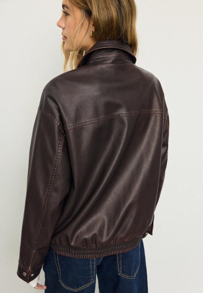 Oversize-Jacke im gewaschenen Leder-Look Oversize-Jacke im gewaschenen Leder-Look