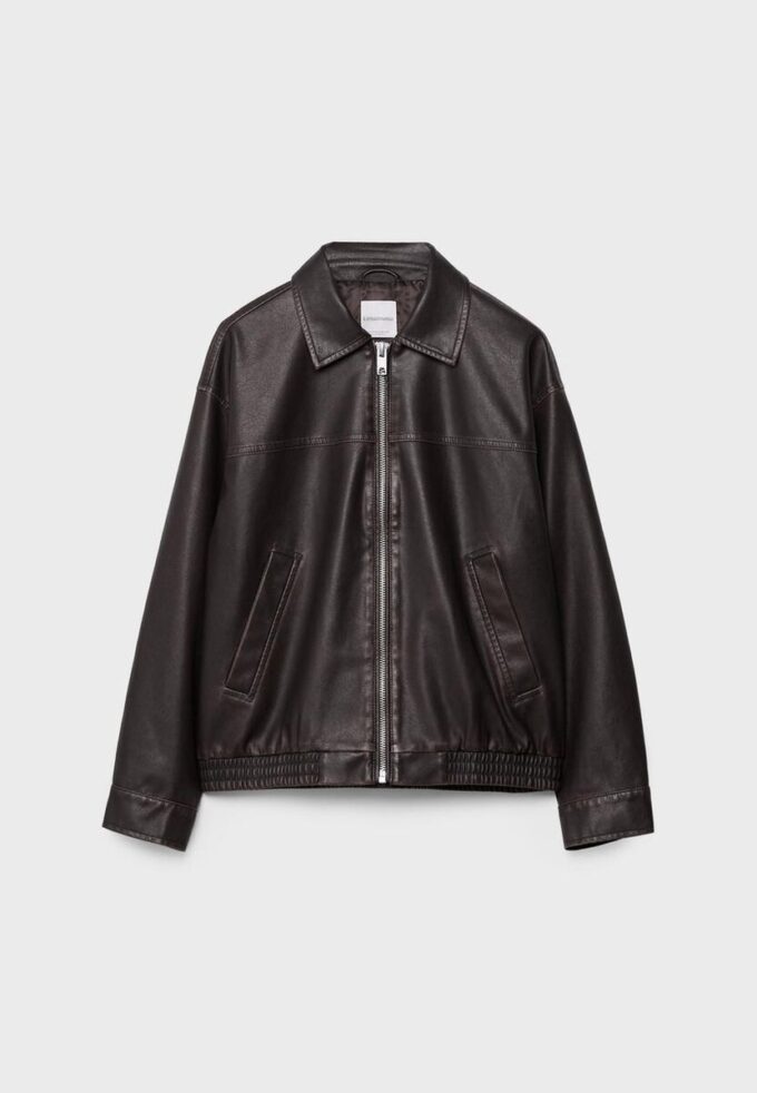 Oversize-Jacke im gewaschenen Leder-Look Oversize-Jacke im gewaschenen Leder-Look