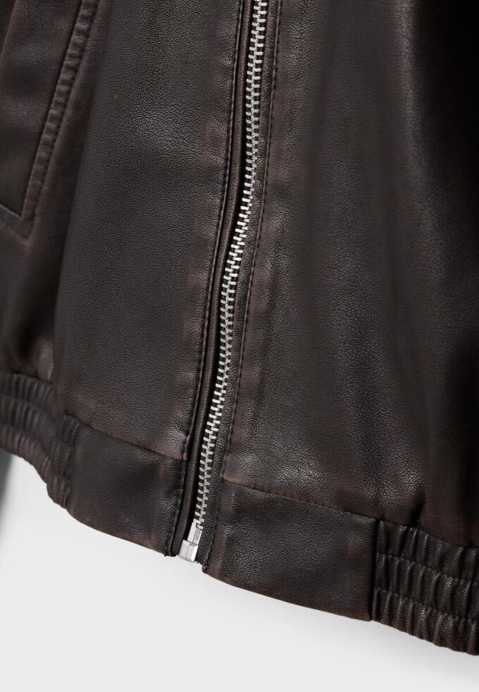 Oversize-Jacke im gewaschenen Leder-Look Oversize-Jacke im gewaschenen Leder-Look