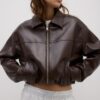 Oversize-Jacke in Lederoptik Oversize-Jacke in Lederoptik