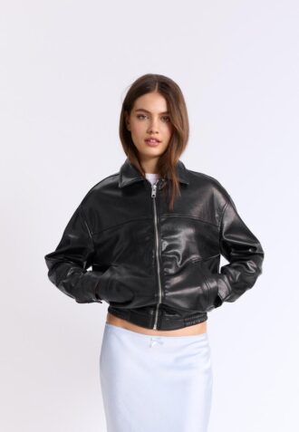 Oversize-Jacke in Lederoptik
