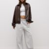 Oversize-Jacke in Lederoptik Oversize-Jacke in Lederoptik