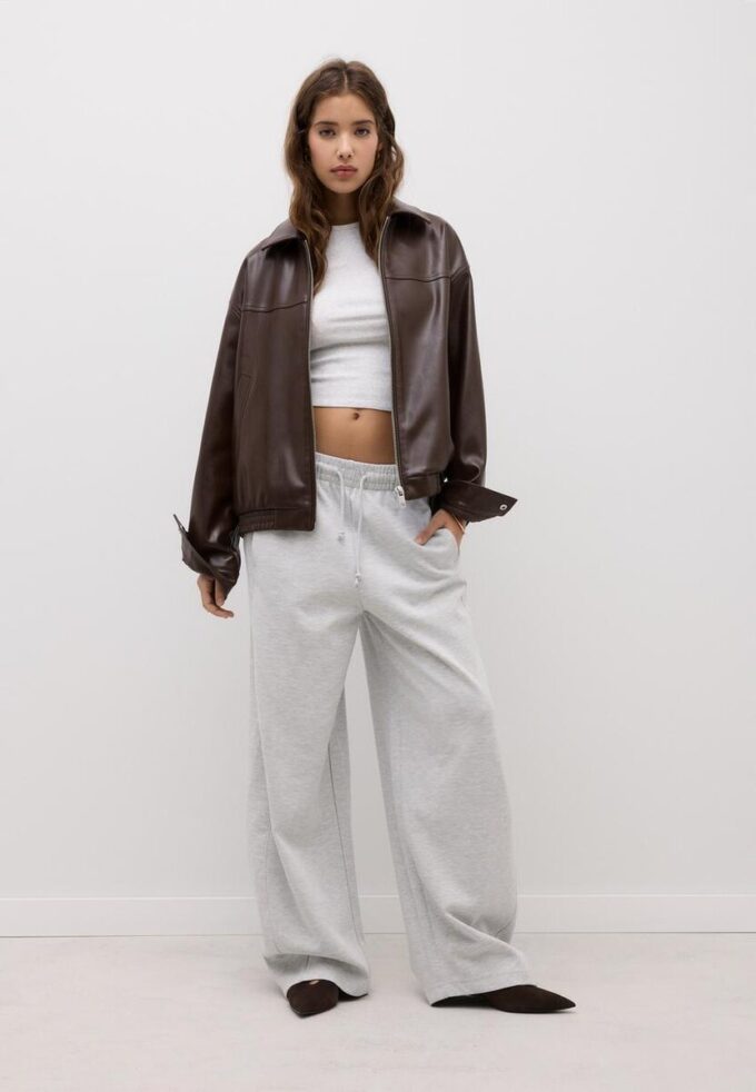 Oversize-Jacke in Lederoptik Oversize-Jacke in Lederoptik