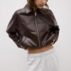 Oversize-Jacke in Lederoptik Oversize-Jacke in Lederoptik