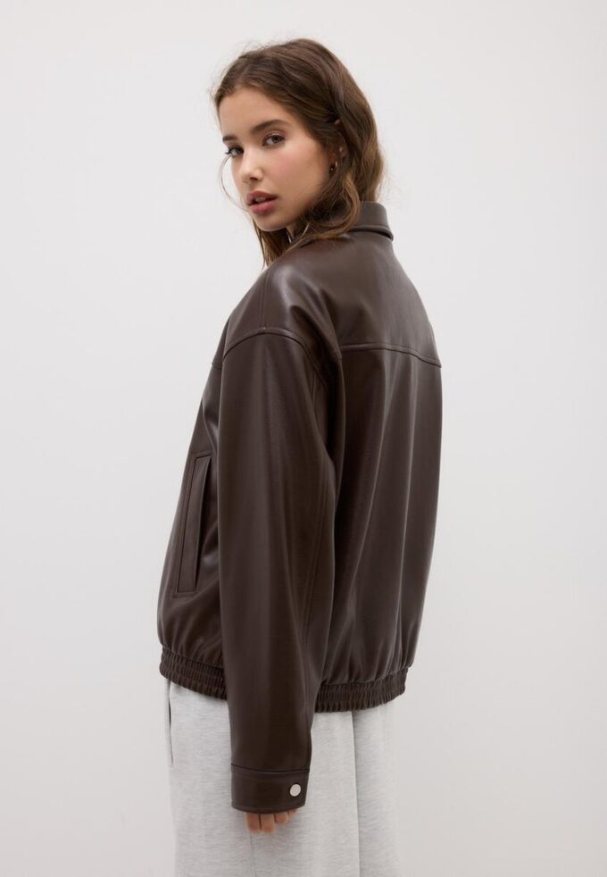 Oversize-Jacke in Lederoptik Oversize-Jacke in Lederoptik