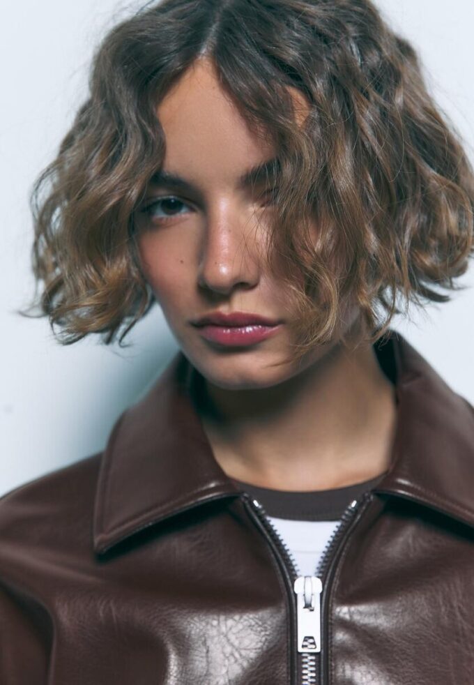 Oversize-Jacke in Lederoptik Oversize-Jacke in Lederoptik