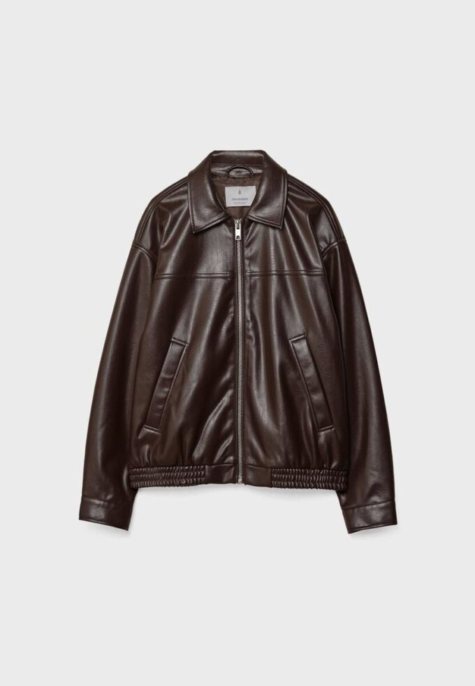 Oversize-Jacke in Lederoptik Oversize-Jacke in Lederoptik