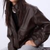 Oversize-Kunstlederjacke Oversize-Kunstlederjacke