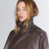 Oversize-Kunstlederjacke mit Revers Oversize-Kunstlederjacke mit Revers