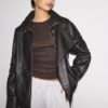 Oversize-Kunstlederjacke mit Revers Oversize-Kunstlederjacke mit Revers