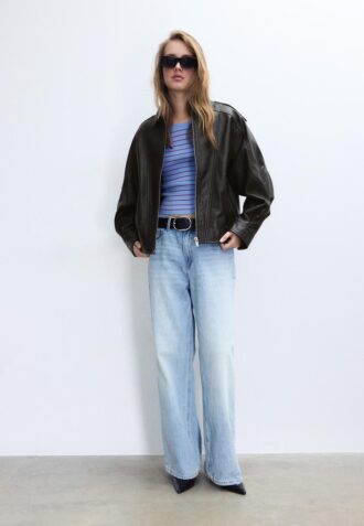 Oversize-Lederjacke