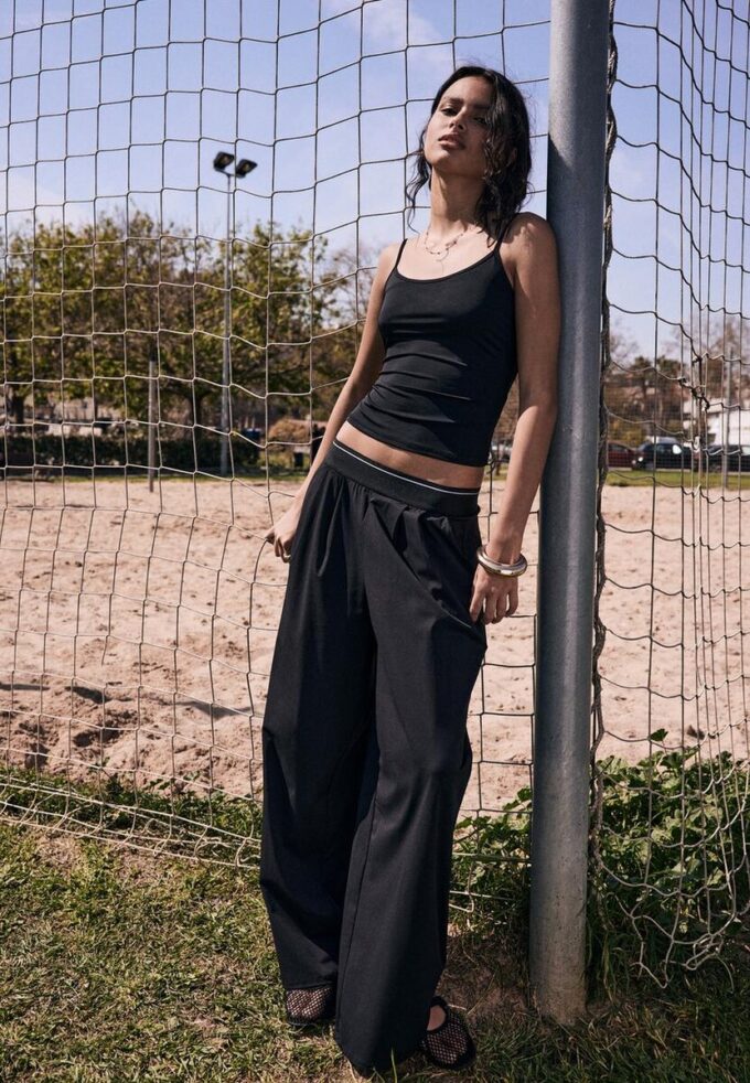 Palazzo-Jogginghose mit elastischem Bund und Soft Touch-Gefühl Palazzo-Jogginghose mit elastischem Bund und Soft Touch-Gefühl